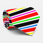 Rood Zwart Meerkleurige Kleuren Strepen Stropdas (Opgerold)