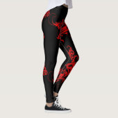 Rood & Zwart Meisje Swirls Design Leggings (Rechts)