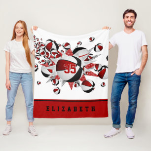 rood zwart meisjes sport geschenken basketballen s fleece deken