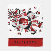 rood zwart meisjes sport geschenken basketballen s fleece deken (Voorkant)
