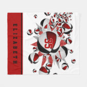 rood zwart meisjes sport geschenken basketballen s fleece deken (Voorkant (Horizontaal))