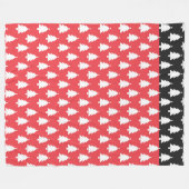 ROOD & ZWART MET RIJEN WITTE KERSTBOMEN FLEECE DEKEN (Voorkant (Horizontaal))