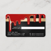 Rood Zwart Metallic Dikke Druppels Credit Visitekaartje (Achterkant)