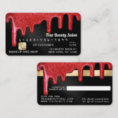 Rood Zwart Metallic Dikke Glitter Drupt Credit Visitekaartje (Voorkant / Achterkant)