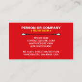 Rood & Zwart Mobiele Auto Wassen / Auto Detailing Visitekaartje (Achterkant)