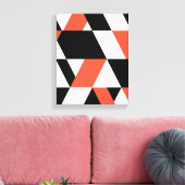 Rood-zwart, modern, trendy, geometrisch ontwerp in canvas afdruk (Insitu (Woonkamer))