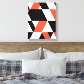 Rood-zwart, modern, trendy, geometrisch ontwerp in canvas afdruk (Insitu (Slaapkamer))