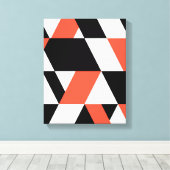 Rood-zwart, modern, trendy, geometrisch ontwerp in canvas afdruk (Insitu (Houten vloer))