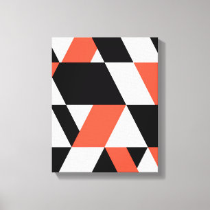 Rood-zwart, modern, trendy, geometrisch ontwerp in canvas afdruk