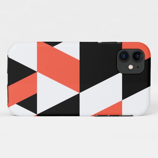 Rood-zwart, modern, trendy, geometrisch ontwerp in Case-Mate iPhone case (Achterkant (horizontaal))