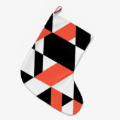 Rood-zwart, modern, trendy, geometrisch ontwerp in grote kerstsok (Voorkant (Hangend))