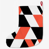 Rood-zwart, modern, trendy, geometrisch ontwerp in grote kerstsok (Achterkant)