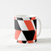 Rood-zwart, modern, trendy, geometrisch ontwerp in koffiemok (Voorkant rechts)