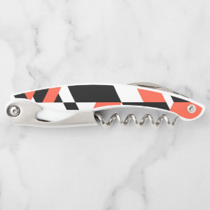 Rood-zwart, modern, trendy, geometrisch ontwerp in kurkentrekker