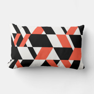 Rood-zwart, modern, trendy, geometrisch ontwerp in kussen