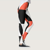Rood-zwart, modern, trendy, geometrisch ontwerp in leggings (Rechts)