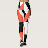 Rood-zwart, modern, trendy, geometrisch ontwerp in leggings (Achterkant)
