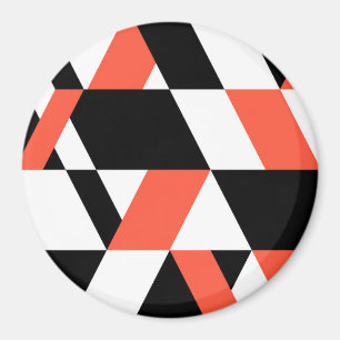 Rood-zwart, modern, trendy, geometrisch ontwerp in magneet