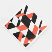 Rood-zwart, modern, trendy, geometrisch ontwerp in servet (Hoek)