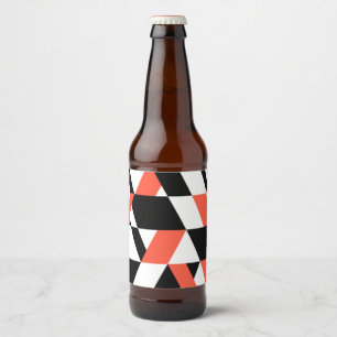 Rood-zwart, modern, trendy, stedelijk geometrisch bier etiket