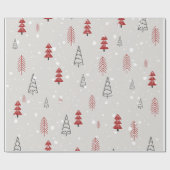 rood zwart Moderne eenvoudige geometrische kerstbo Cadeaupapier (Vlak)