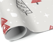 rood zwart Moderne eenvoudige geometrische kerstbo Cadeaupapier (Rol Hoek)