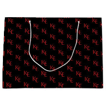 Rood Zwart Monogram Minimale Gotische Bruiloft