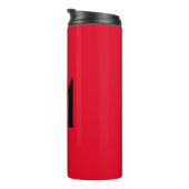 Rood Zwart Monogram Moderne Minimalistische Sjablo Thermosbeker (Geroteerd rechts)