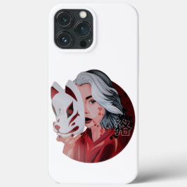 Rood Zwart Mujina Illustratie iPhone 13 Pro Hoesje
