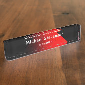 Rood Zwart Naam & Titel beroep aanpassen Naambordje (Zijkant)