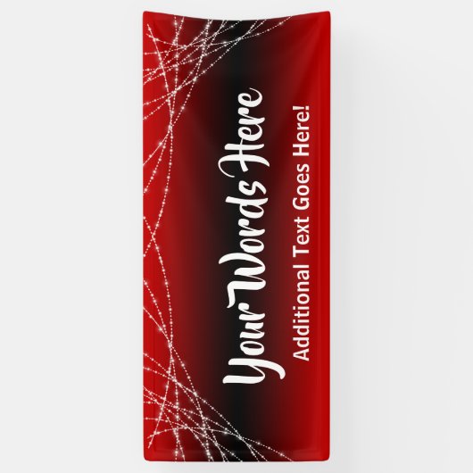 Rood & Zwart Ombre Light Strings Voeg je eigen tek Spandoek (Verticaal)