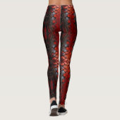 Rood, zwart ontwerp op een Leggings (Achterkant)