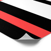 Rood zwart op wit MCM-achtig Geometrisch Design Po Poster (Hoek)