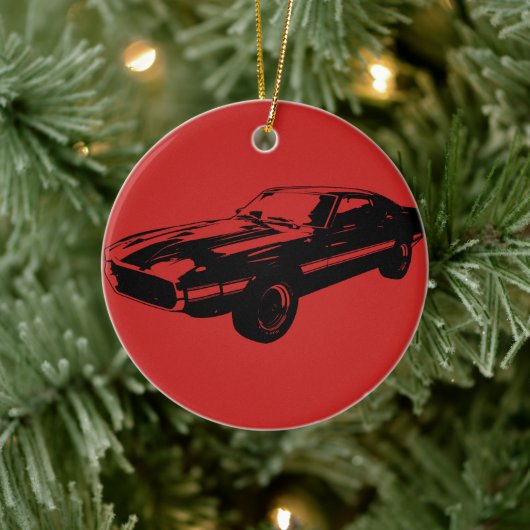 Rood zwart Ornament Car Silhouette (Boom)