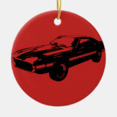 Rood zwart Ornament Car Silhouette (Voorkant)