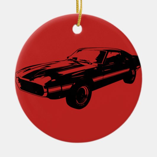 Rood zwart Ornament Car Silhouette (Voorkant)
