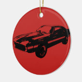 Rood zwart Ornament Car Silhouette (Links)