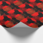 Rood Zwart Patroon Abstract Art Wrapping Papier (Hoek)