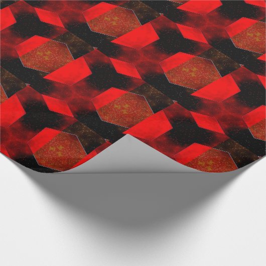 Rood Zwart Patroon Abstract Art Wrapping Papier (Hoek)