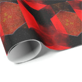 Rood Zwart Patroon Abstract Art Wrapping Papier (Rol Hoek)