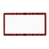 rood zwart patroon etiket (Voorkant)