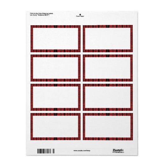 rood zwart patroon etiket (Full Sheet)