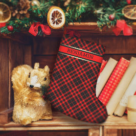 Rood & zwart Patroonnaam Modern Aangepast Kleine Kerstsok