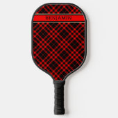 Rood & zwart Patroonnaam Modern Aangepast Pickleball Paddle (Voorkant)