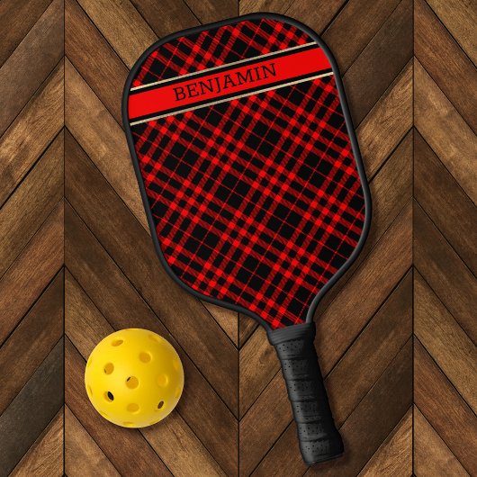 Rood & zwart Patroonnaam Modern Aangepast Pickleball Paddle