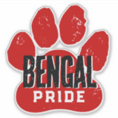 Rood & Zwart Pawprint Pride Sticker (Voorkant)