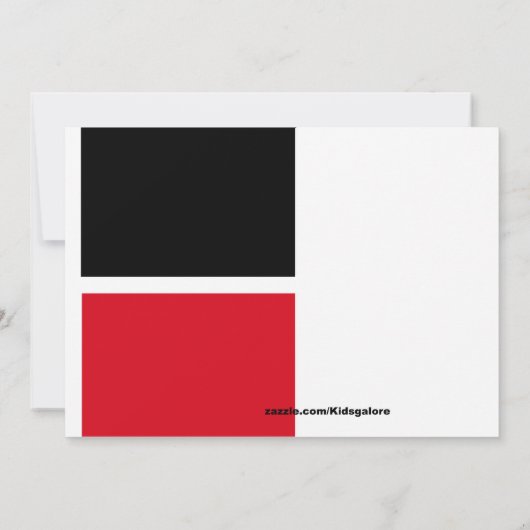 Rood & zwart Photo Afstuderen-uitnodiging Kaart (Achterkant)