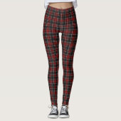 Rood/Zwart Plaid Vrouwen Leggings (Voorkant)