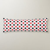 Rood Zwart Polka Dots Textiel Patroon Ontwerp Lichaamskussen (Voorkant)