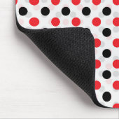 Rood Zwart Polka Dots Textiel Patroon Ontwerp Muismat (Hoek)
